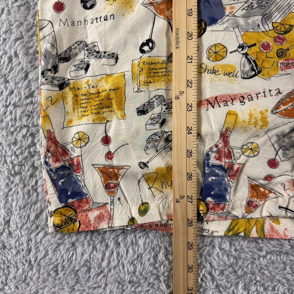 Tori Richard Mens Cocktail Recipe Print Rayon Hawaiian Aloha Shirt Large - Picture 6 of 8